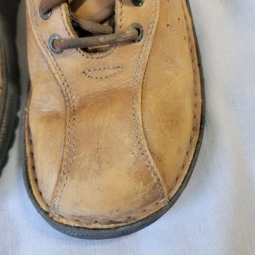 VTG Skechers Y2K Comfort Construction 4037 Tan Leather Casual Oxford Shoes 9.5